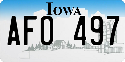 IA license plate AFO497