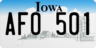 IA license plate AFO501