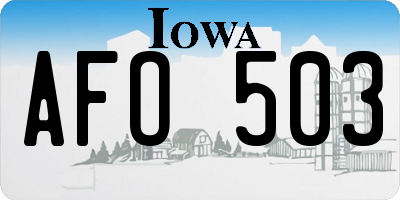 IA license plate AFO503