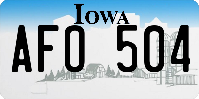 IA license plate AFO504
