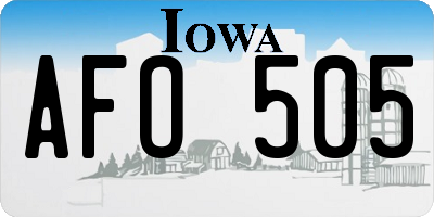 IA license plate AFO505