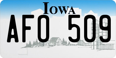 IA license plate AFO509