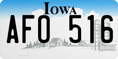 IA license plate AFO516