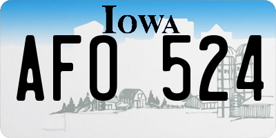 IA license plate AFO524