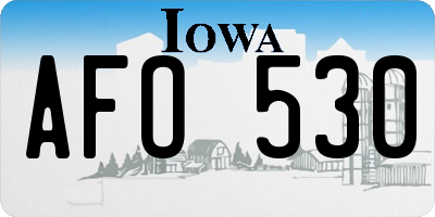 IA license plate AFO530