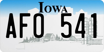 IA license plate AFO541