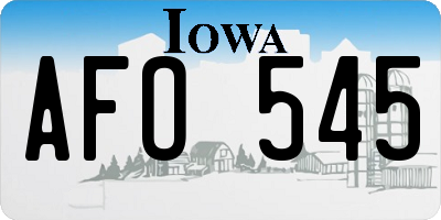 IA license plate AFO545