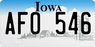 IA license plate AFO546