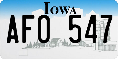 IA license plate AFO547