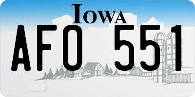 IA license plate AFO551