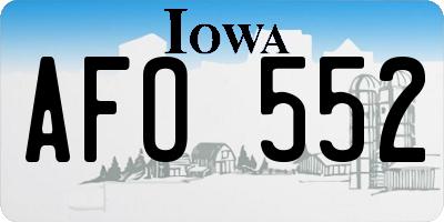 IA license plate AFO552