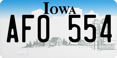 IA license plate AFO554
