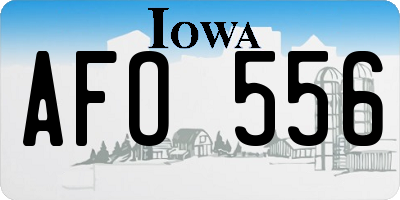 IA license plate AFO556