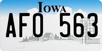 IA license plate AFO563