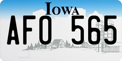 IA license plate AFO565