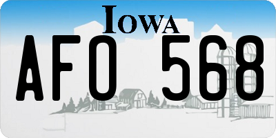 IA license plate AFO568