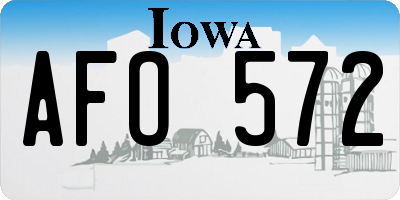 IA license plate AFO572