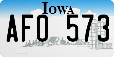 IA license plate AFO573