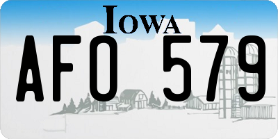 IA license plate AFO579