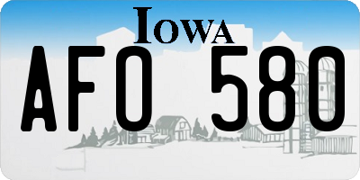 IA license plate AFO580