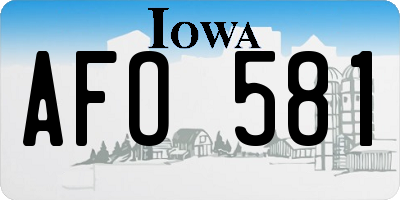 IA license plate AFO581