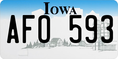 IA license plate AFO593