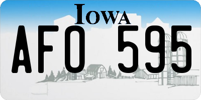 IA license plate AFO595