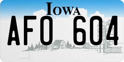 IA license plate AFO604