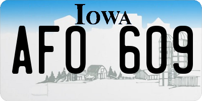 IA license plate AFO609