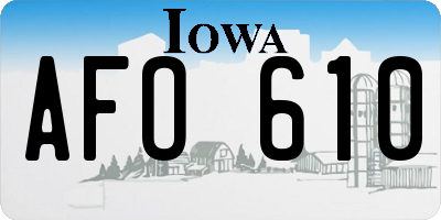 IA license plate AFO610