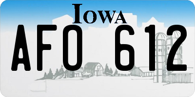 IA license plate AFO612