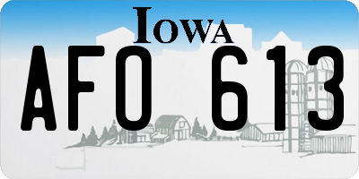 IA license plate AFO613