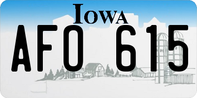 IA license plate AFO615
