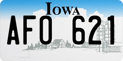 IA license plate AFO621