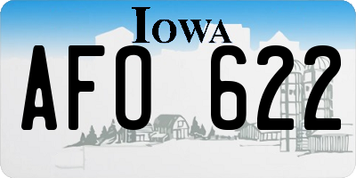IA license plate AFO622