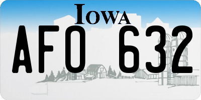 IA license plate AFO632