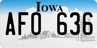 IA license plate AFO636