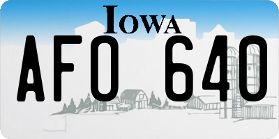 IA license plate AFO640
