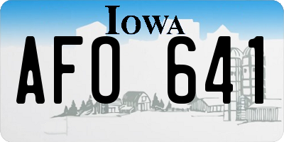 IA license plate AFO641