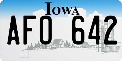 IA license plate AFO642