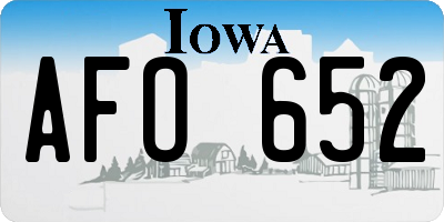IA license plate AFO652