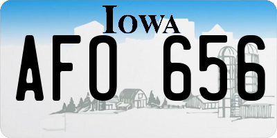 IA license plate AFO656