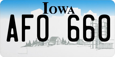 IA license plate AFO660