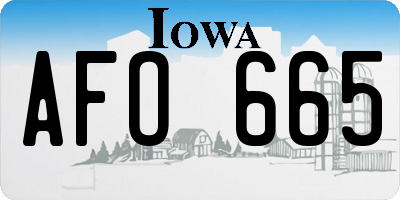 IA license plate AFO665