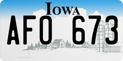 IA license plate AFO673