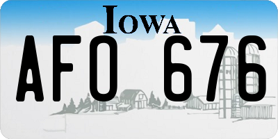 IA license plate AFO676