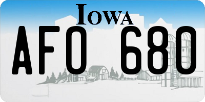IA license plate AFO680