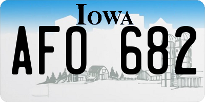 IA license plate AFO682
