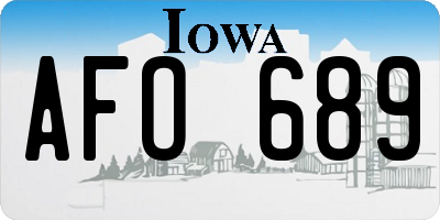 IA license plate AFO689