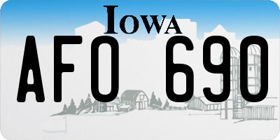 IA license plate AFO690
